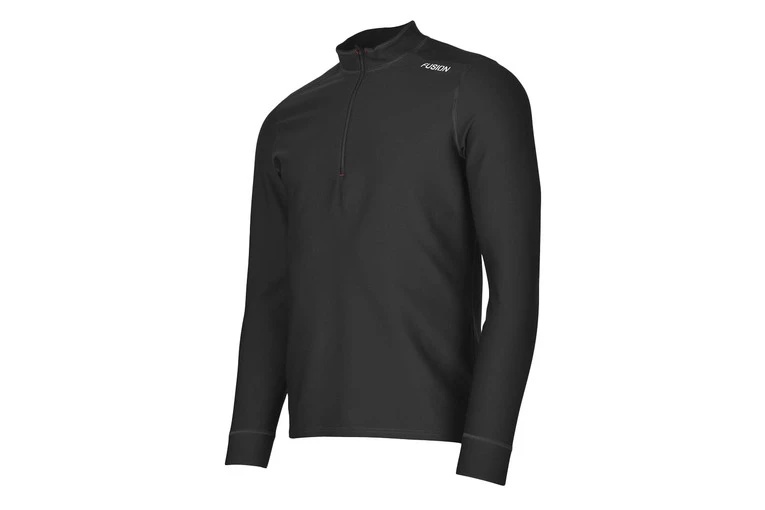 Fusion Zip Neck Shirt Zwart Heren 3 Fusion Zip Neck Shirt Zwart Heren