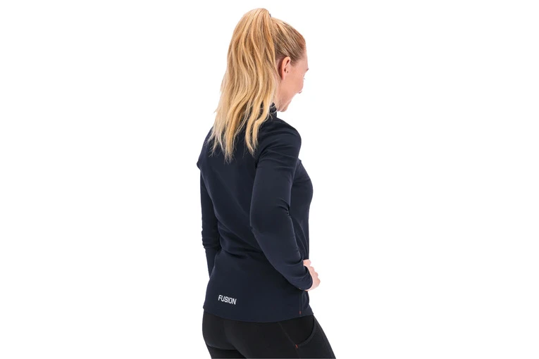 Fusion Zip Neck Dark Night Blue Dames 4 Fusion Zip Neck Dark Night Blue Dames - Afbeelding 2