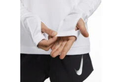 Nike Dri-FIT One Swoosh 1/4 Zip Loopshirt Wit Dames -Hardloopapparatuur Winkel 37108047 4