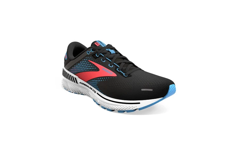 Brooks Adrenaline GTS 22 Loopschoenen Black/Lake Blue/Coral Dames 5 Brooks Adrenaline GTS 22 Loopschoenen Black/Lake Blue/Coral Dames - Afbeelding 3