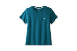 Brooks Distance Short Sleeve 2.0 Loopshirt Htr Lagoon Dames